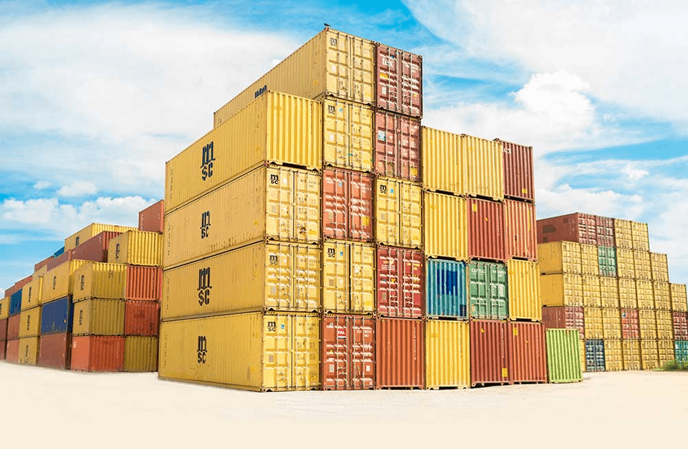 Cargo containers ready for international freight